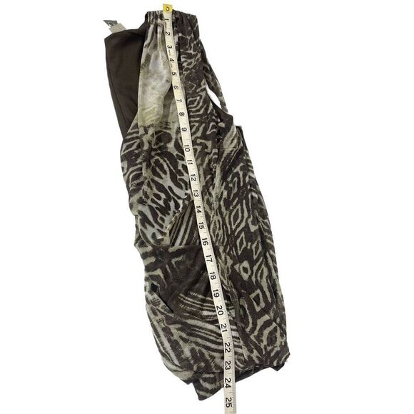 SOLO MODA safari animal print surplice ruched faux wrap sleeveless top medium - Picture 3 of 12